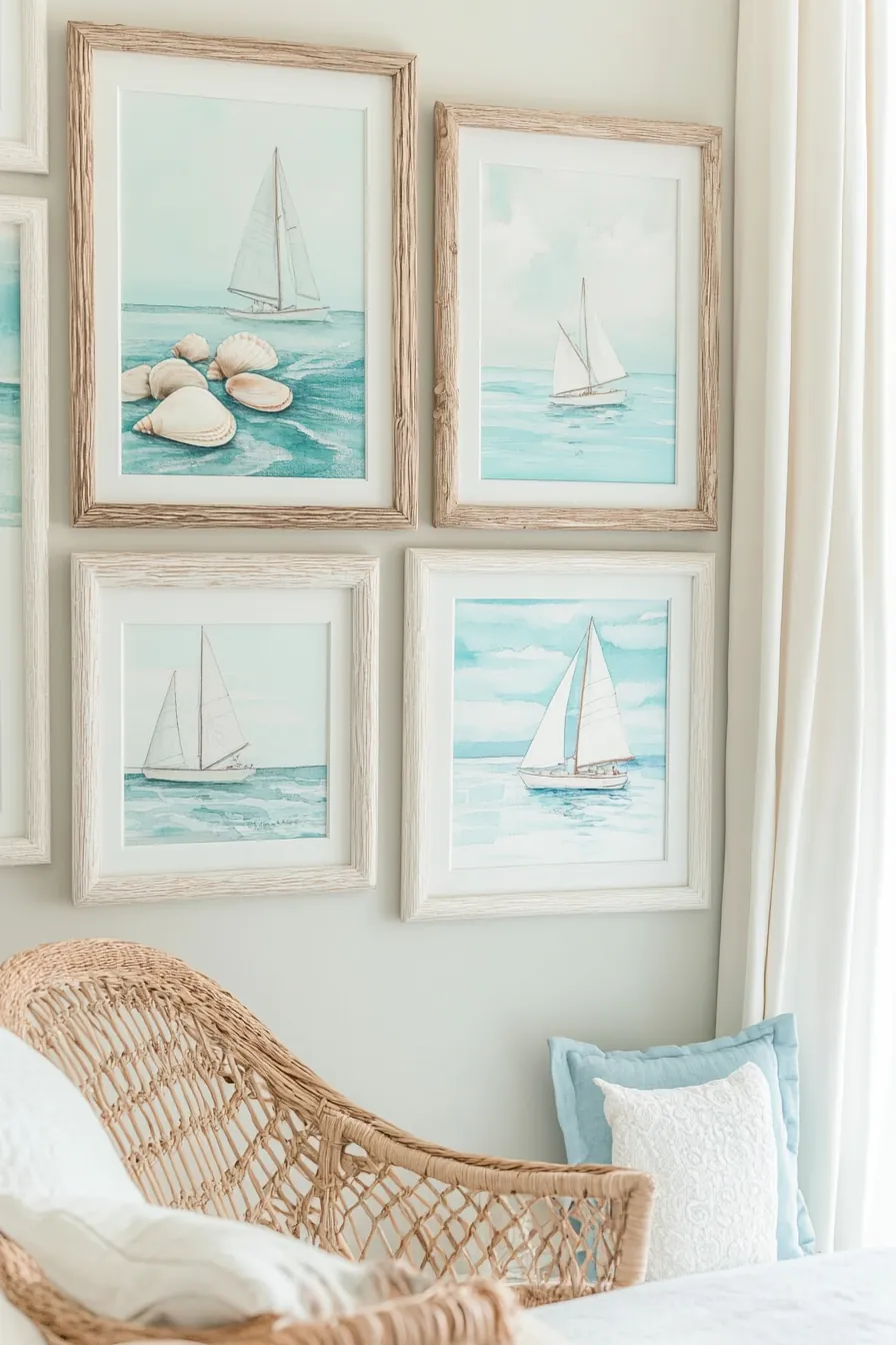 Dreamy Summer Coastal Bedroom Gallery Wall Designs Youll Love