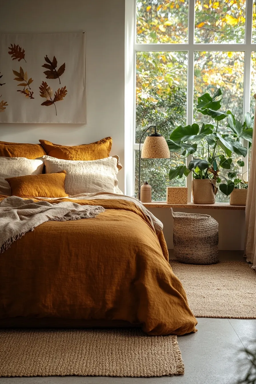 Eco Friendly Comfort with Cozy Autumn Sustainable Bedroom Ideas