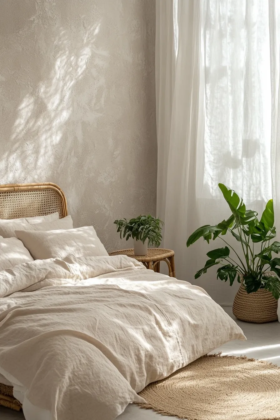 Effortless Summer Bedroom Styling with Natural Textures for Minimalist Vibes