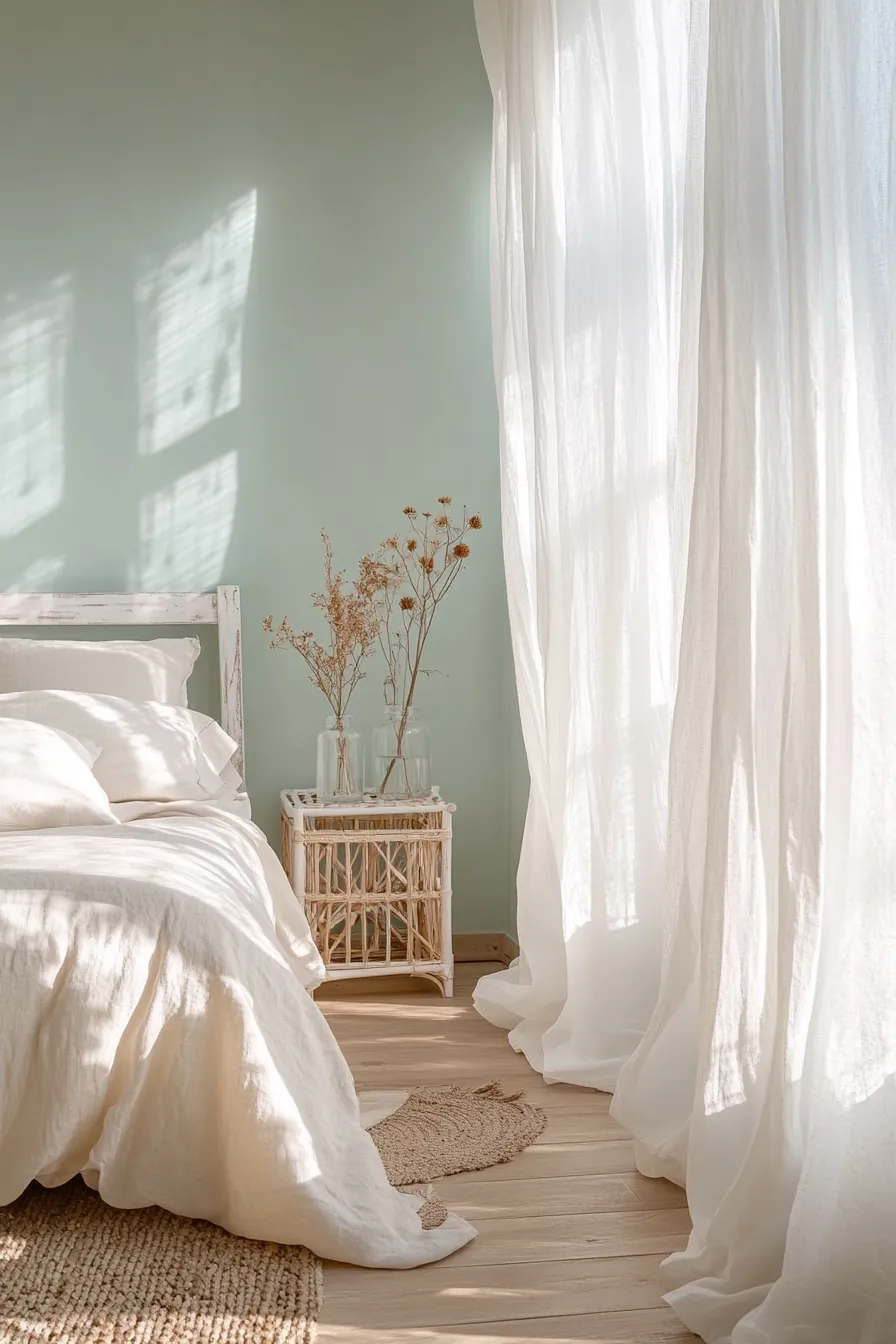 Effortless airy summer cottage bedroom styling for tranquil comfort