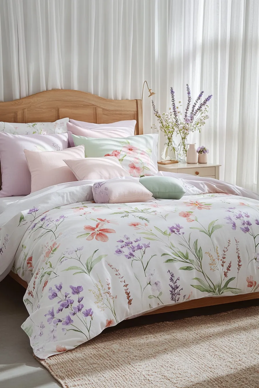 Elegant Spring Floral Bedding Sets Girls Room for a Charming and Inviting Space