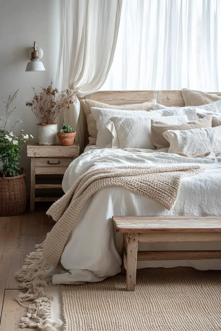 Elegant Warm Neutral Tones Cottage Bedroom Ideas for a Serene Retreat