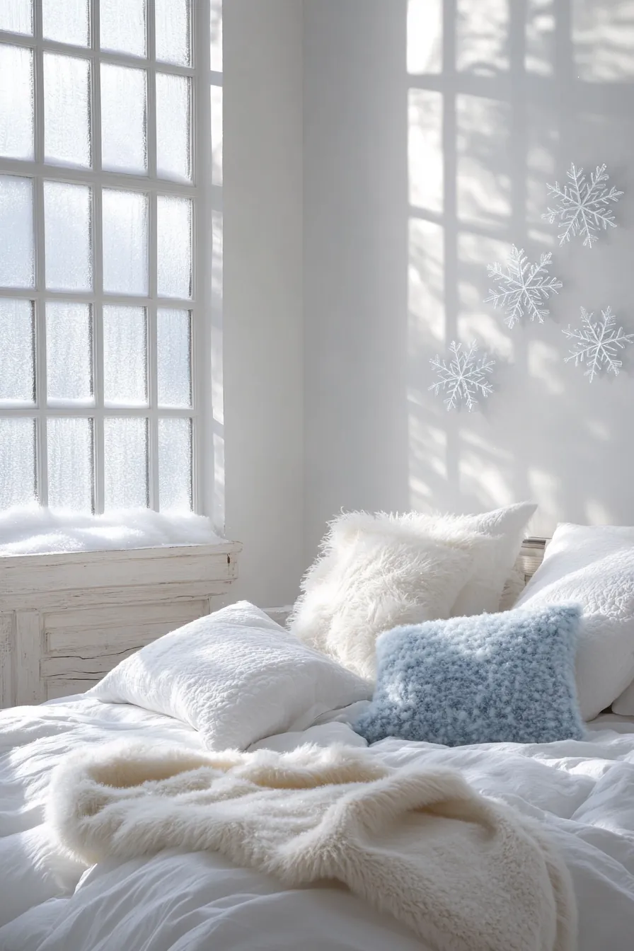 Elegant Winter Snowy White Bedroom Inspirations to Refresh Your Decor