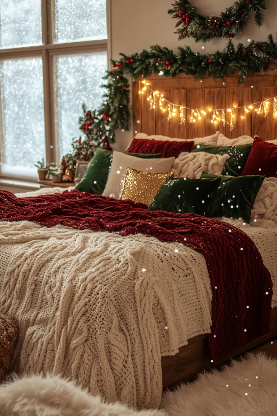 Elegant festive holiday bedroom decorating ideas for homes