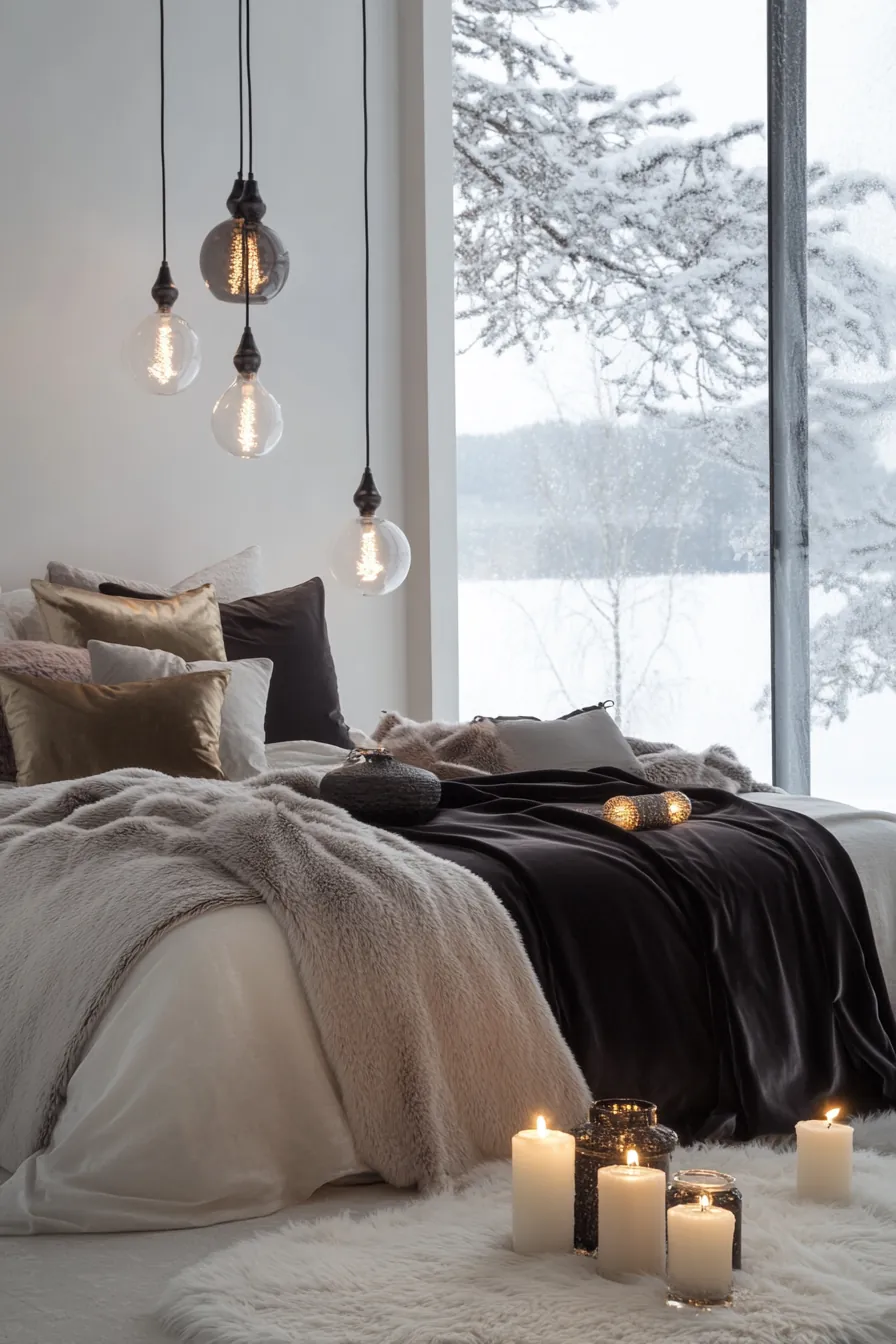 Elegant winter bedroom styling inspiration to elevate modern luxe decor