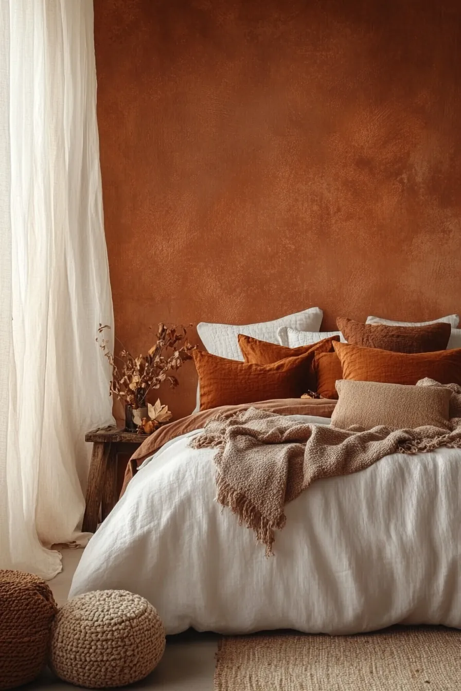 Elevate Autumn Vibes with Warm Spice Colour Bedroom Walls
