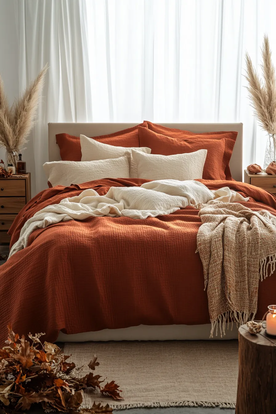 Elevate Bedroom Aesthetic with an Earthy Fall Bedding Ensemble