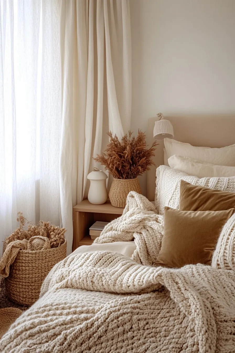 Elevate Bedroom Ideas for Small Rooms with Autumn Bedroom Aesthetics Cozy Neutrals