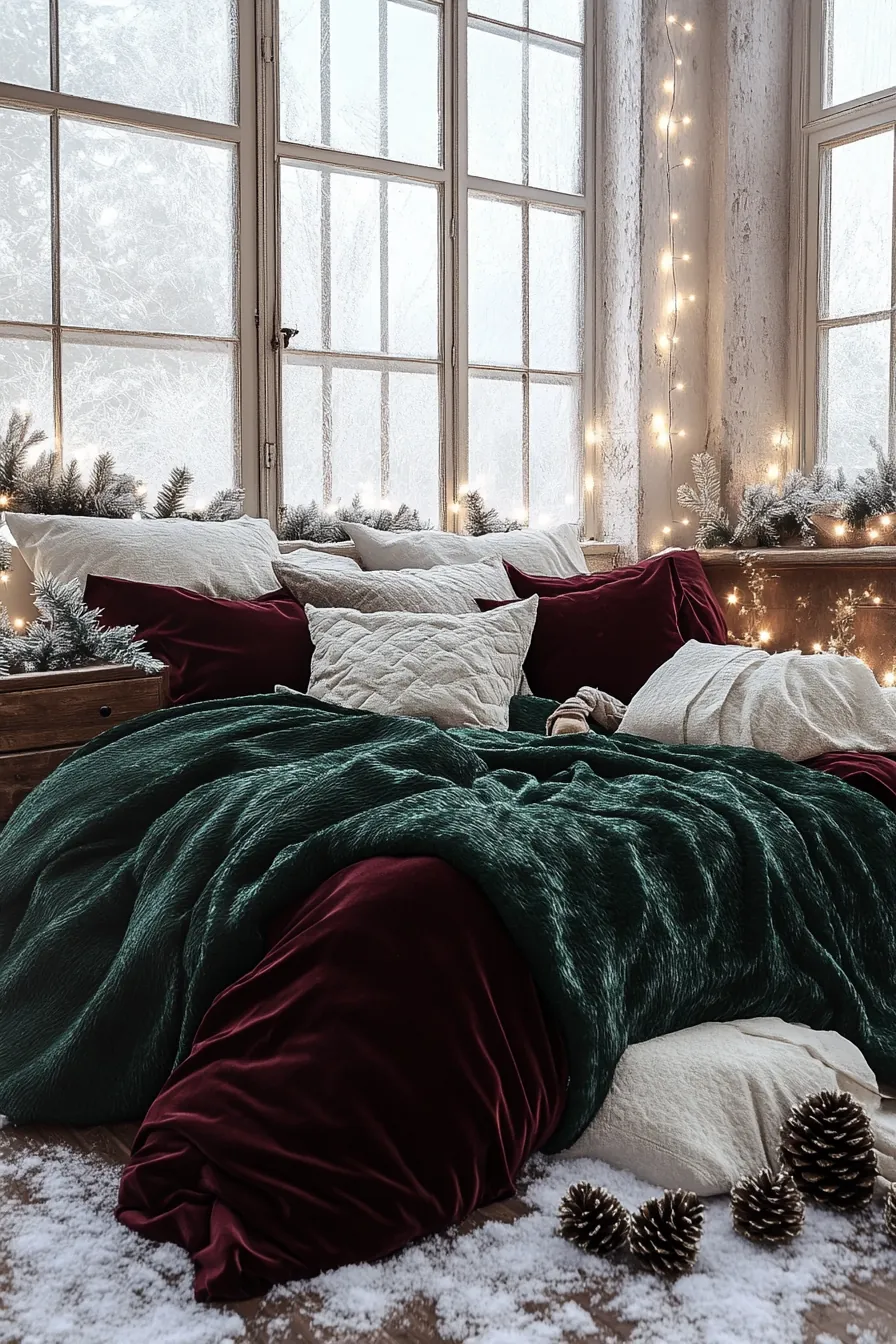 Elevate Comfort Using Festive Bedroom Decor Winter Season Inspiration