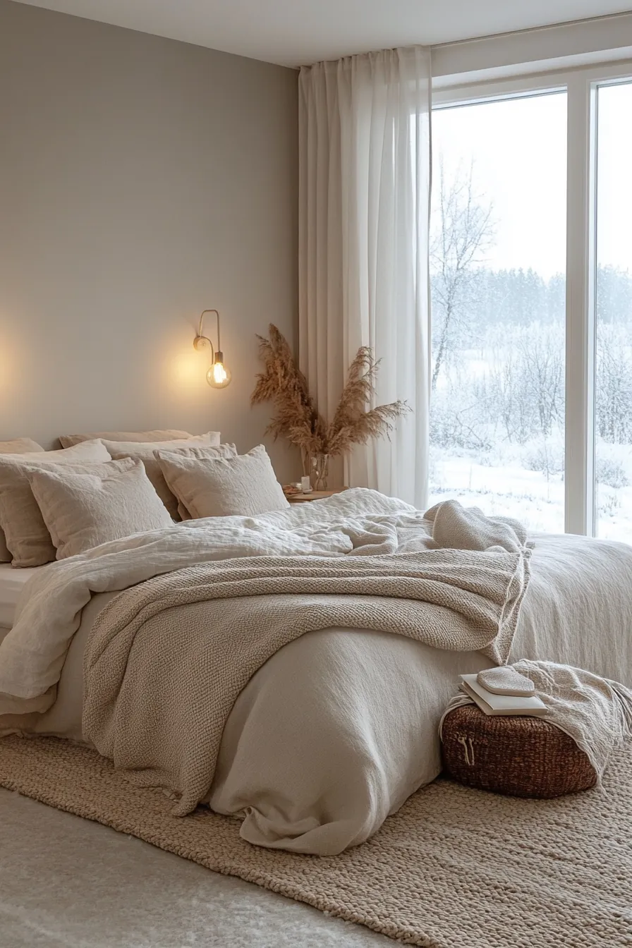 Elevate Comfort With Cozy Winter Neutrals Bedroom Decor