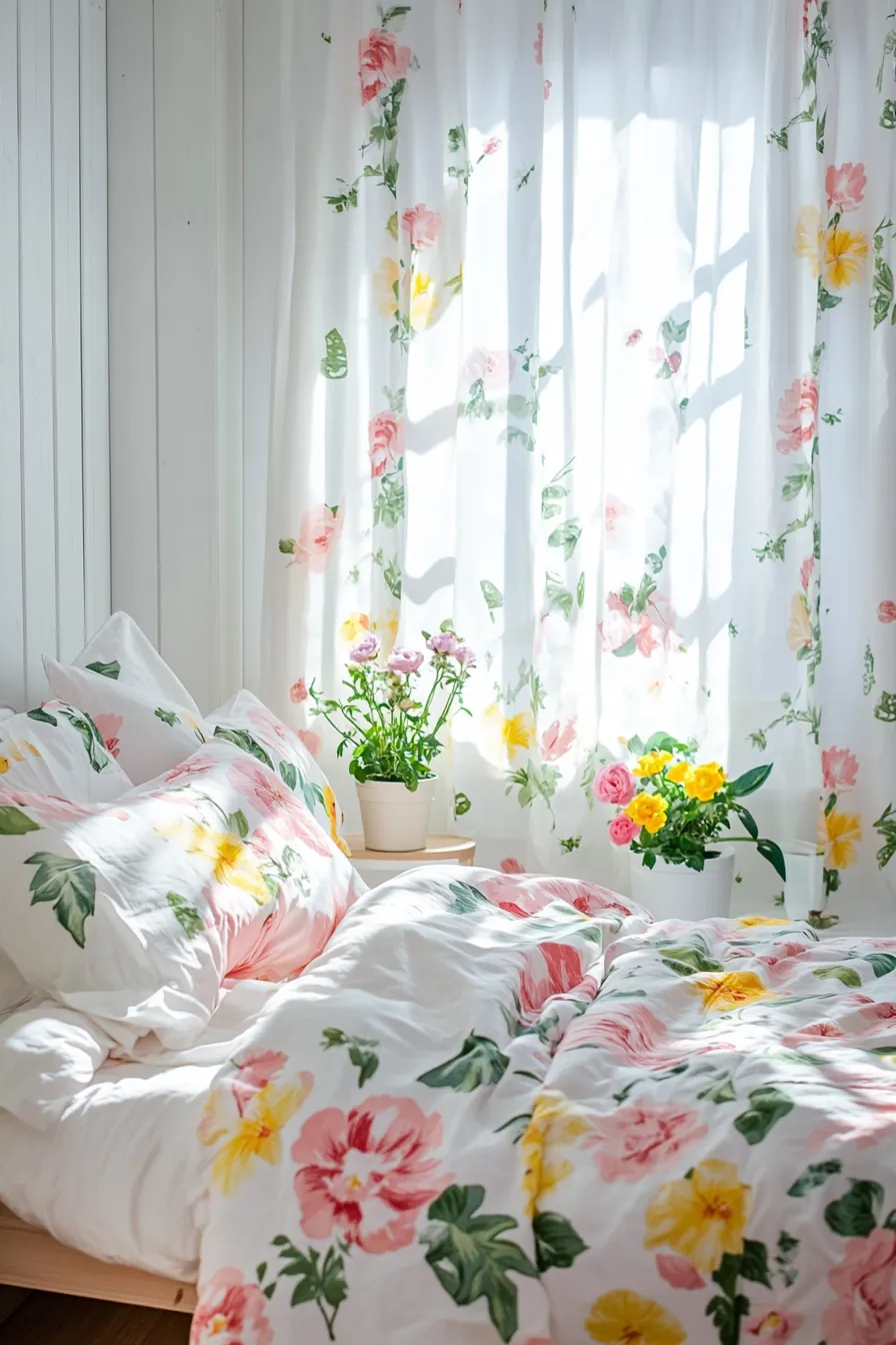 Elevate Small Bedrooms with Bright Spring Floral Bedroom Accents