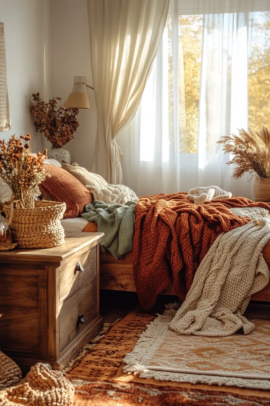 Elevate Vintage Rustic Bedroom Charm with Autumnal Rustic Color Palette