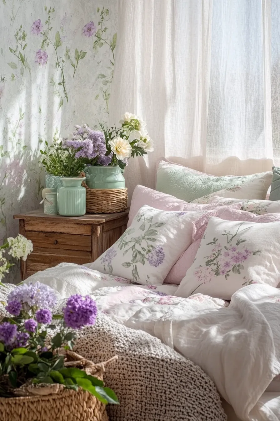 Elevate Your Bedroom Style Using Floral Spring Bedroom Accent Inspiration