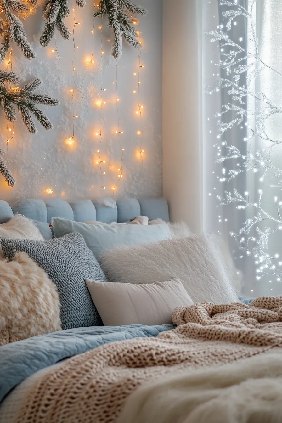 Elevate Your Bedroom Wall with Winter Holiday Bedroom Feature Decor