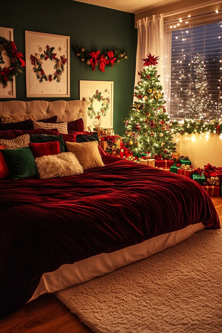 Elevate Your Bedroom with Charming Holiday Accents