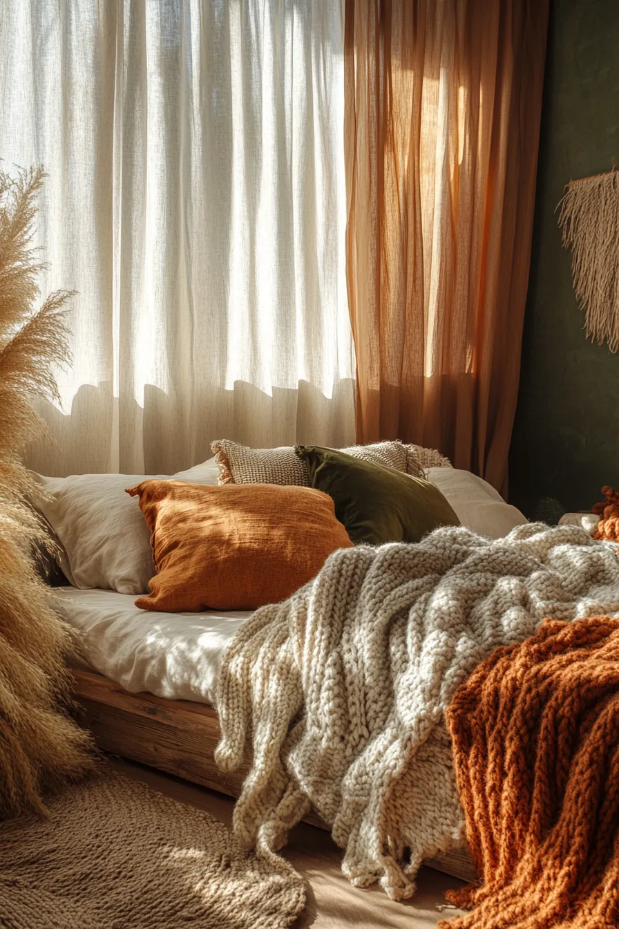 Elevate Your Rest with Stylish Earth Tone Autumn Bedroom Decorations Ideas 2