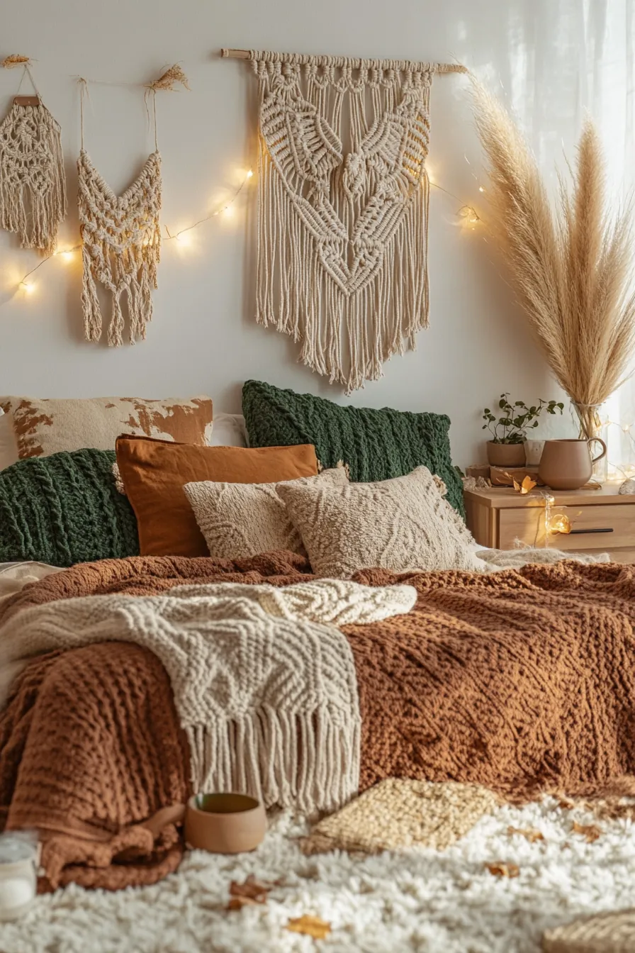 Elevate Your Sanctuary with Earthy Tones Boho Bedroom Fall Styling Vibes