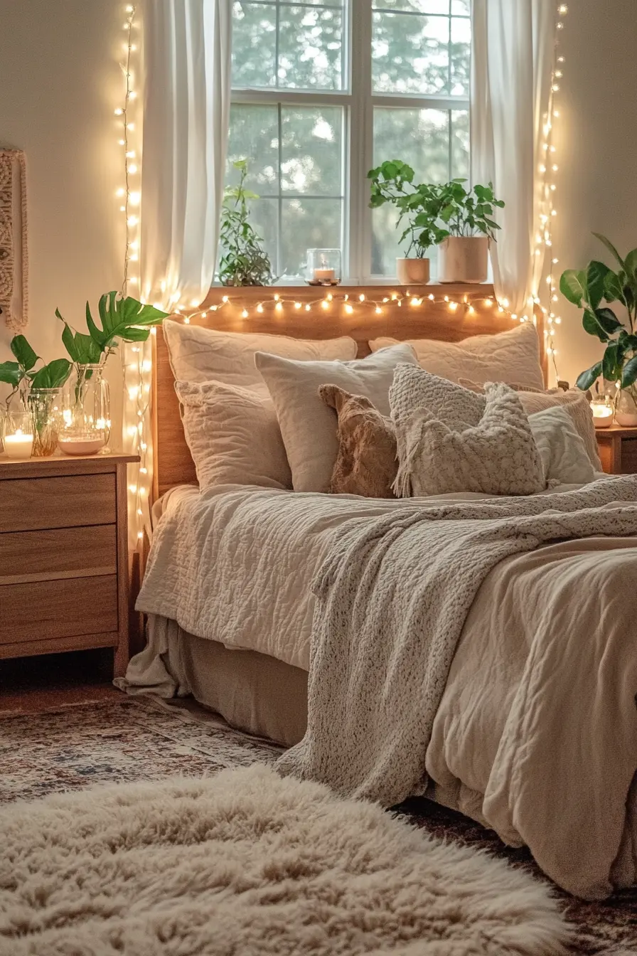 Elevate Your Sleep Space with Enchanting Fairy Light Decor