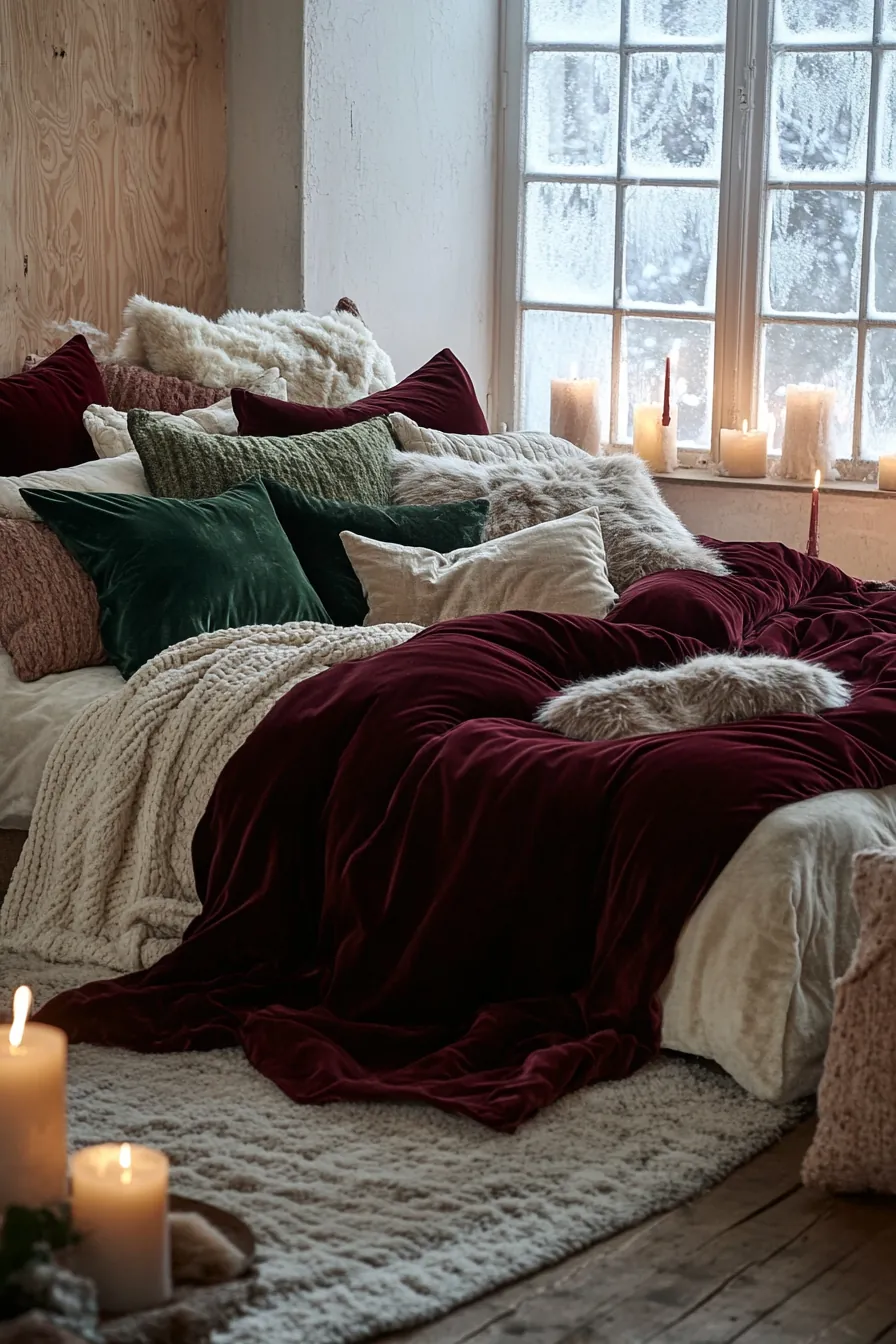 Elevate Your Sleep Space with Winter Bedroom Layers Textiles Cozy Vibe