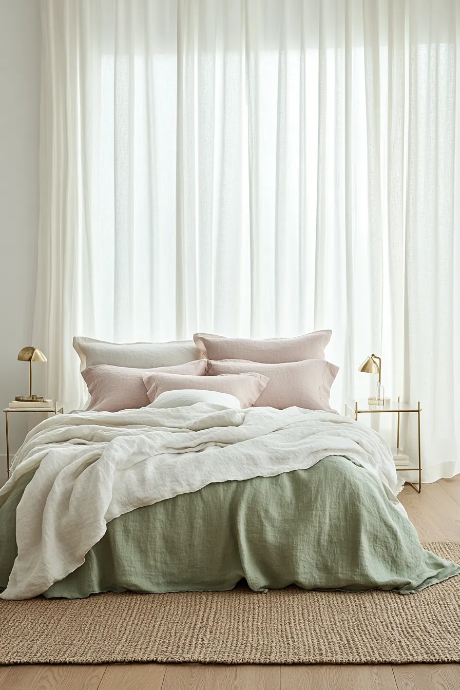 Elevate Your Space with Fresh Spring Linen Bedroom Decor in Modern Luxe Style