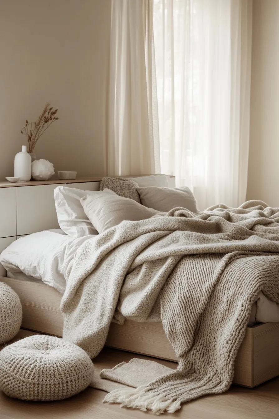 Elevate Your Space with Minimalist Winter Bedroom Textiles for Cozy Comfort