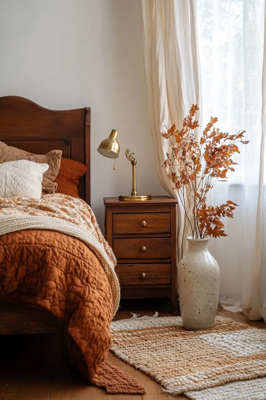 Elevate Your Space with Warm Vintage Bedroom Accents for Fall Decor