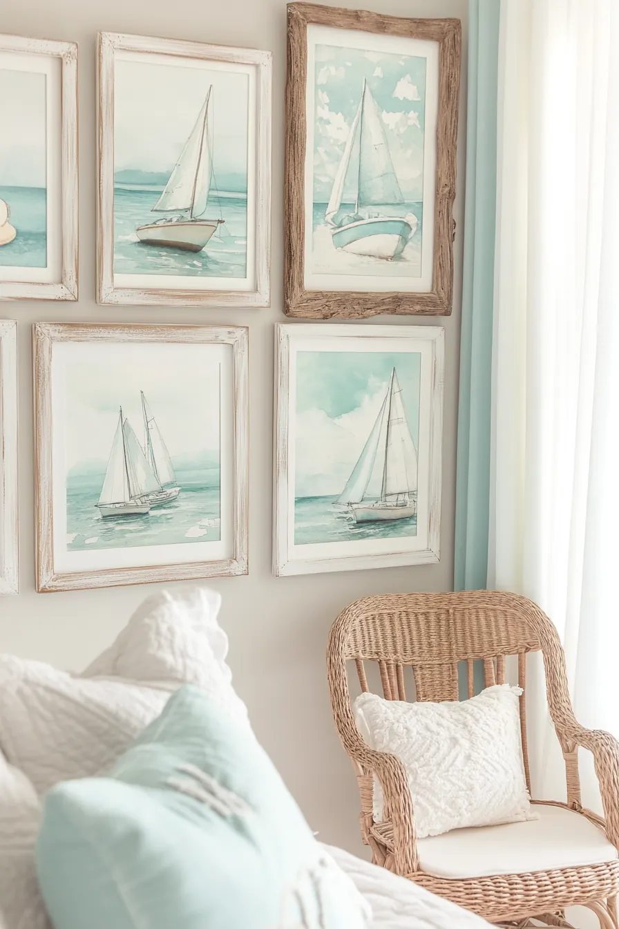 Elevate Your Space with a Summer Coastal Bedroom Gallery Wall