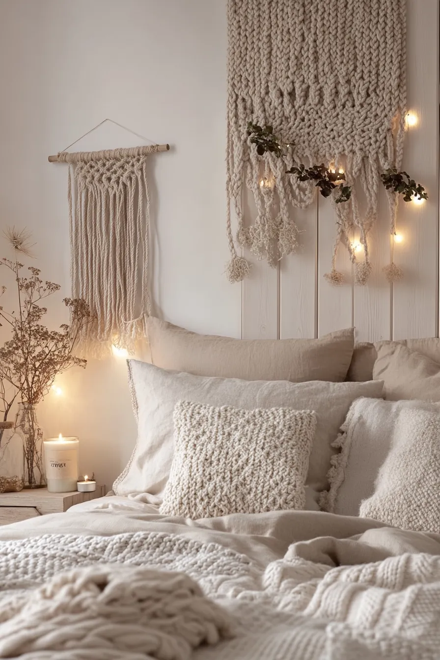 Elevate comfort with winter hygge bedroom wall decor for peaceful nights