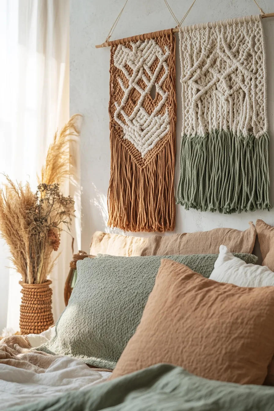 Elevate your room with boho chic seasonal bedroom wall hangings