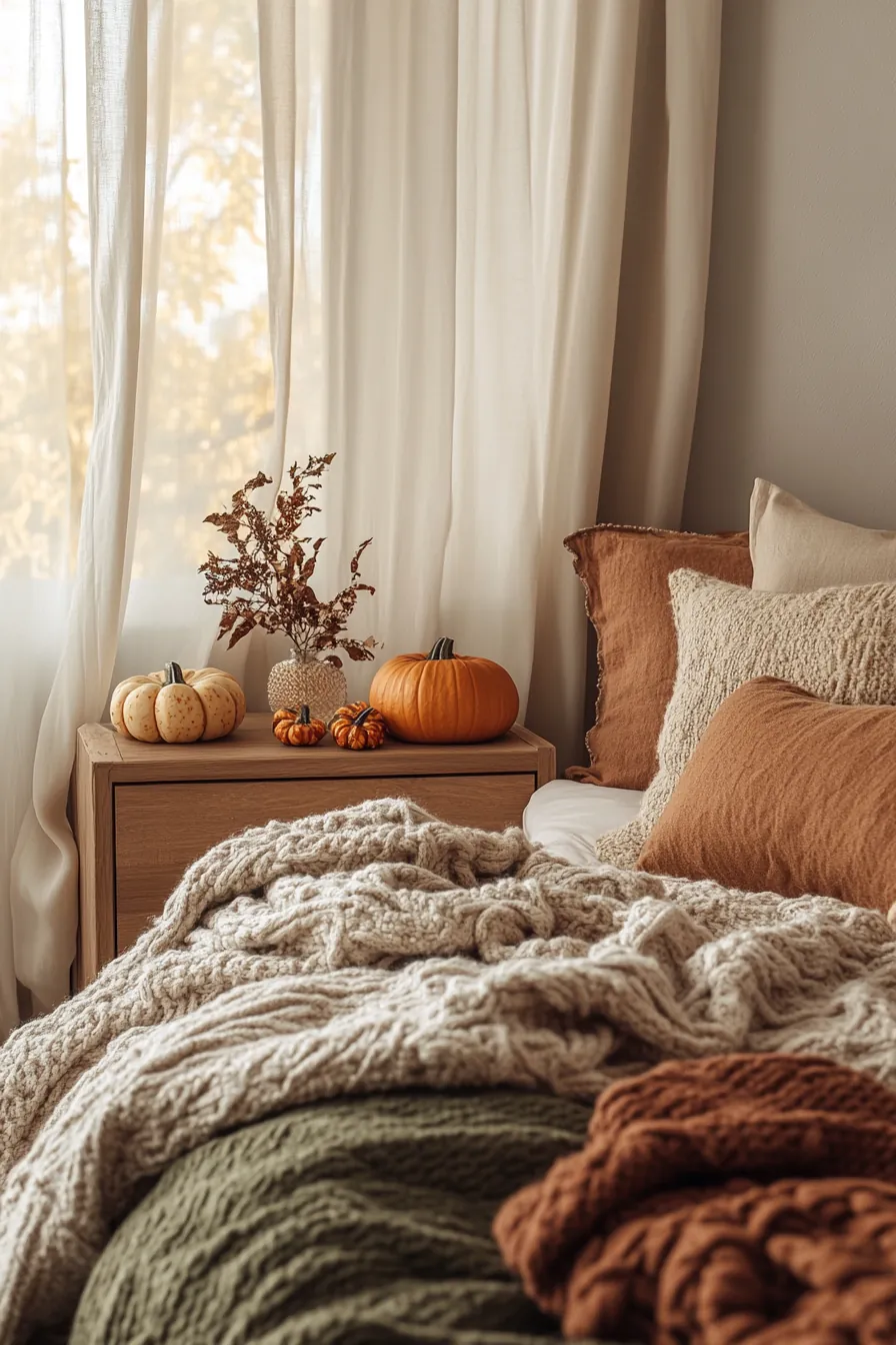 Embrace Autumn Vibes Through Earth Tone Fall Bedroom Styling Inspiration