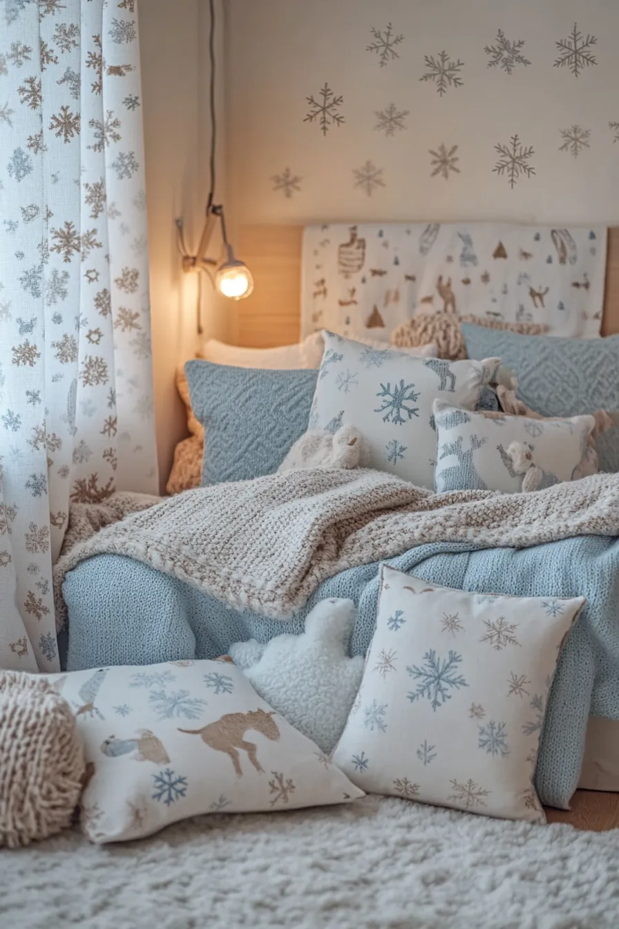 Embrace Cozy Winter Patterns in Kids Bedroom Decor for a Magical Atmosphere