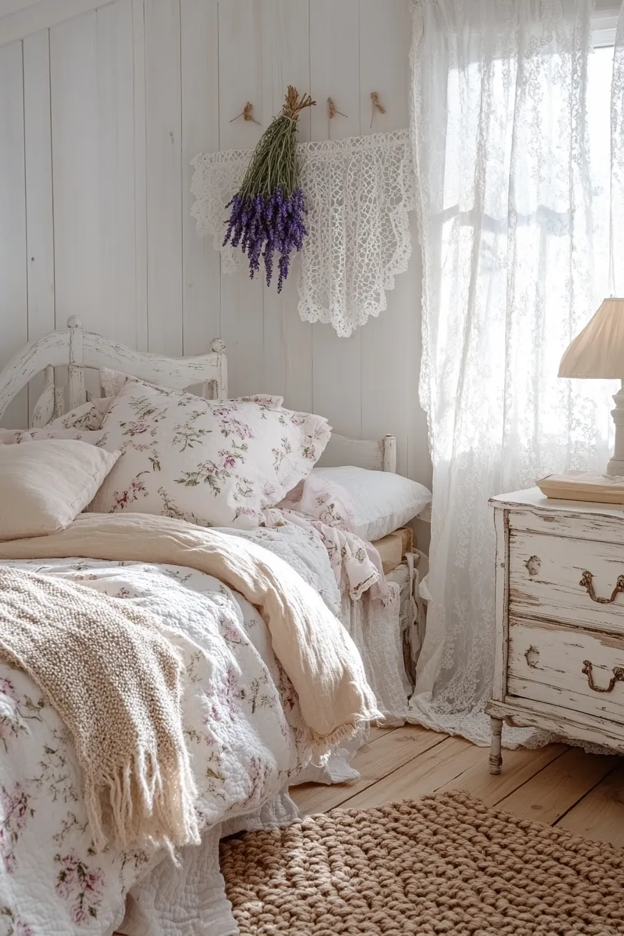 Embrace Romantic Cottage Bedroom Decor Summer Vibes with Soft Elegance