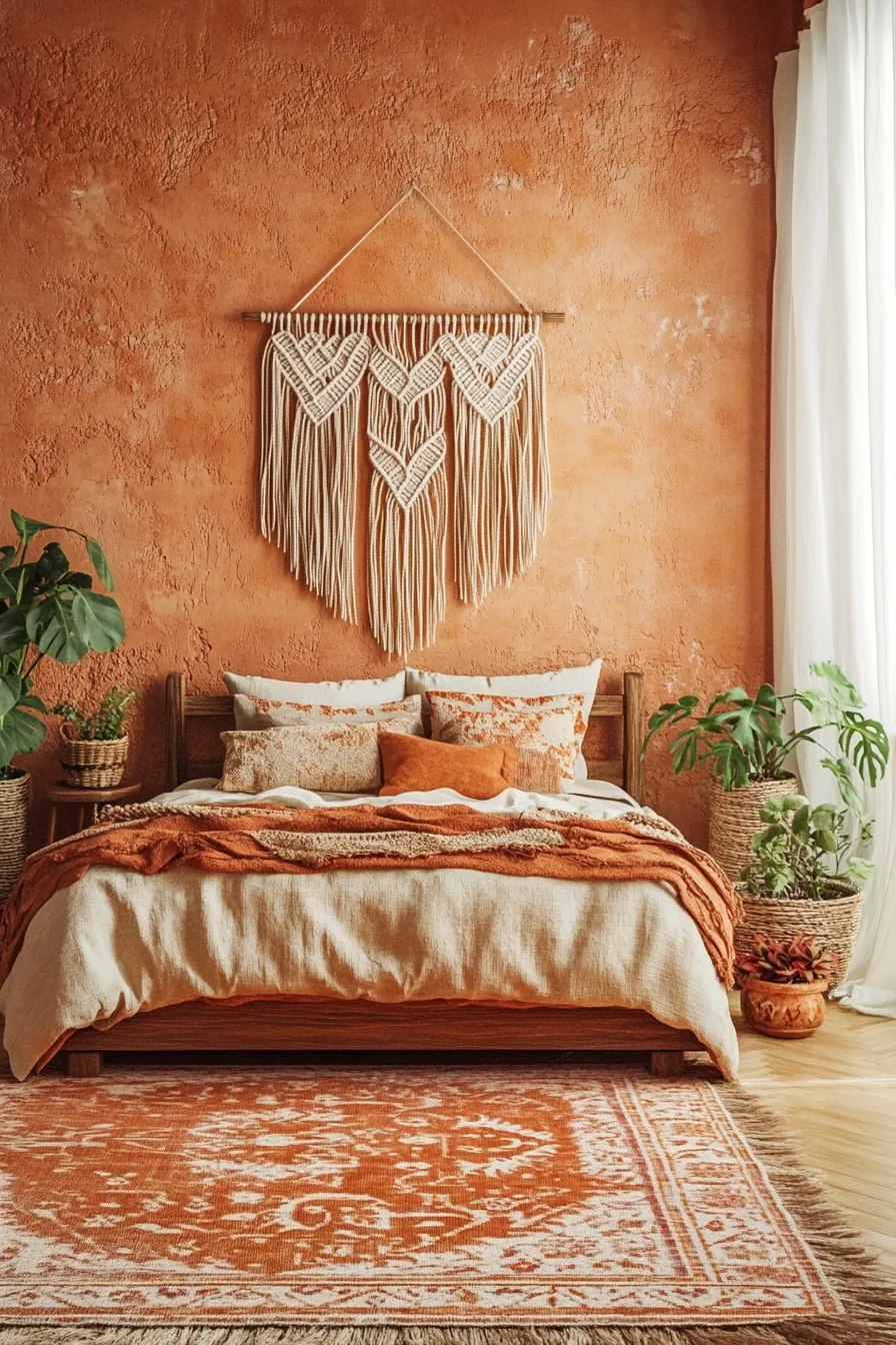 Embrace Seasonal Comfort with a Warm Terracotta Boho Bedroom Autumn Update