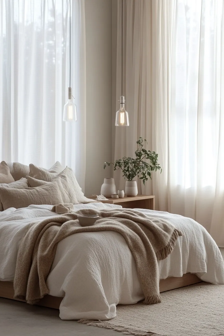 Embrace Serenity Through Minimalist Winter Bedroom Styling