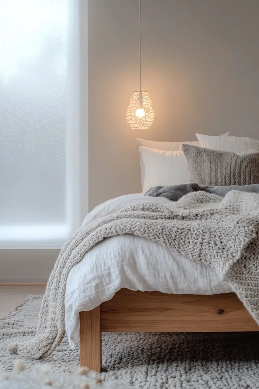 Embrace Serenity with Scandinavian Winter Bedding Minimalist Decor