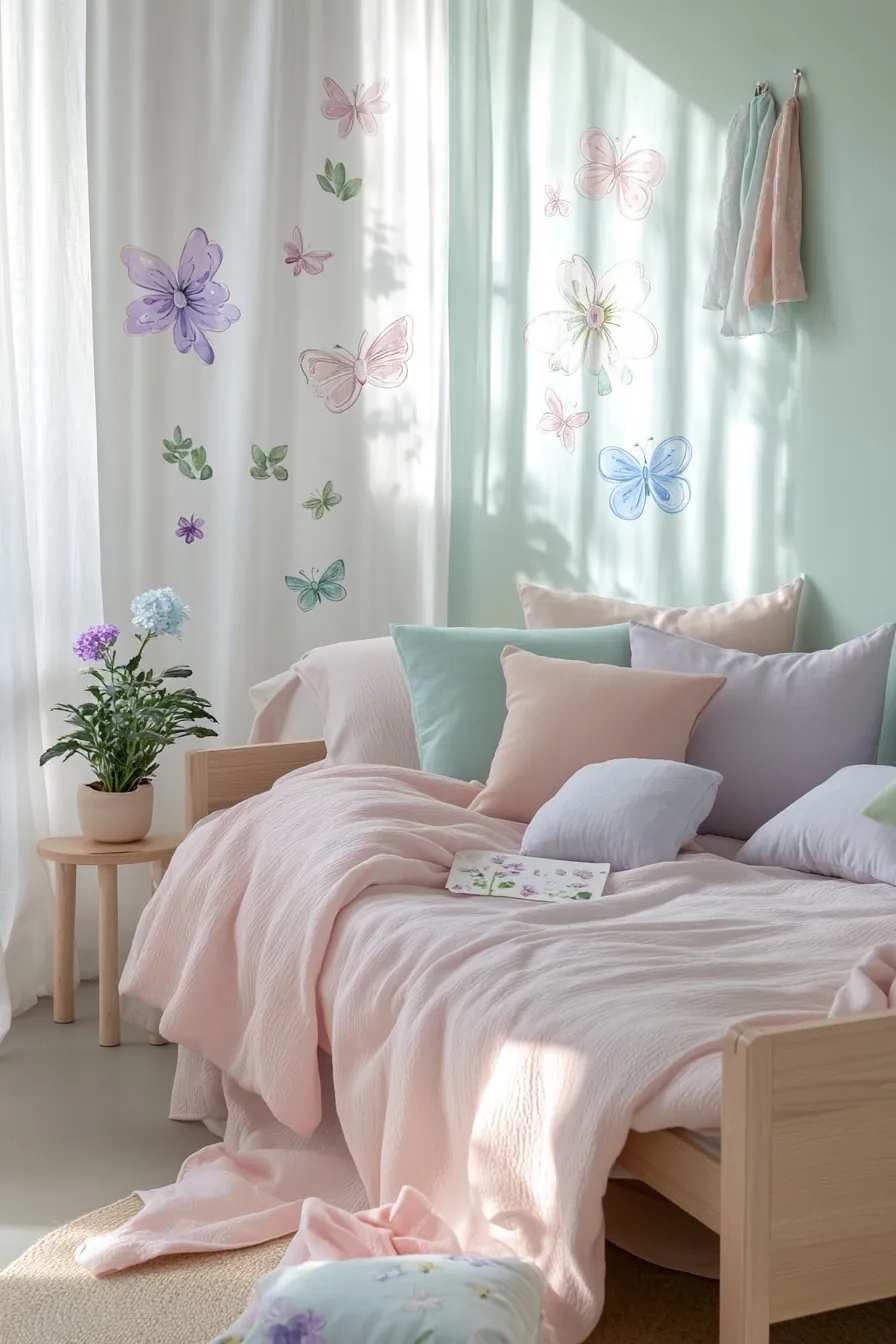 Embrace Serenity with Soft Pastel Tones Kids Bedroom Spring Decor