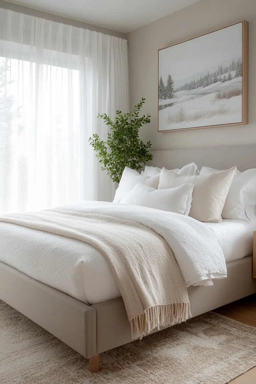 Embrace Serenity with a Minimalist Winter Bedroom Refresh