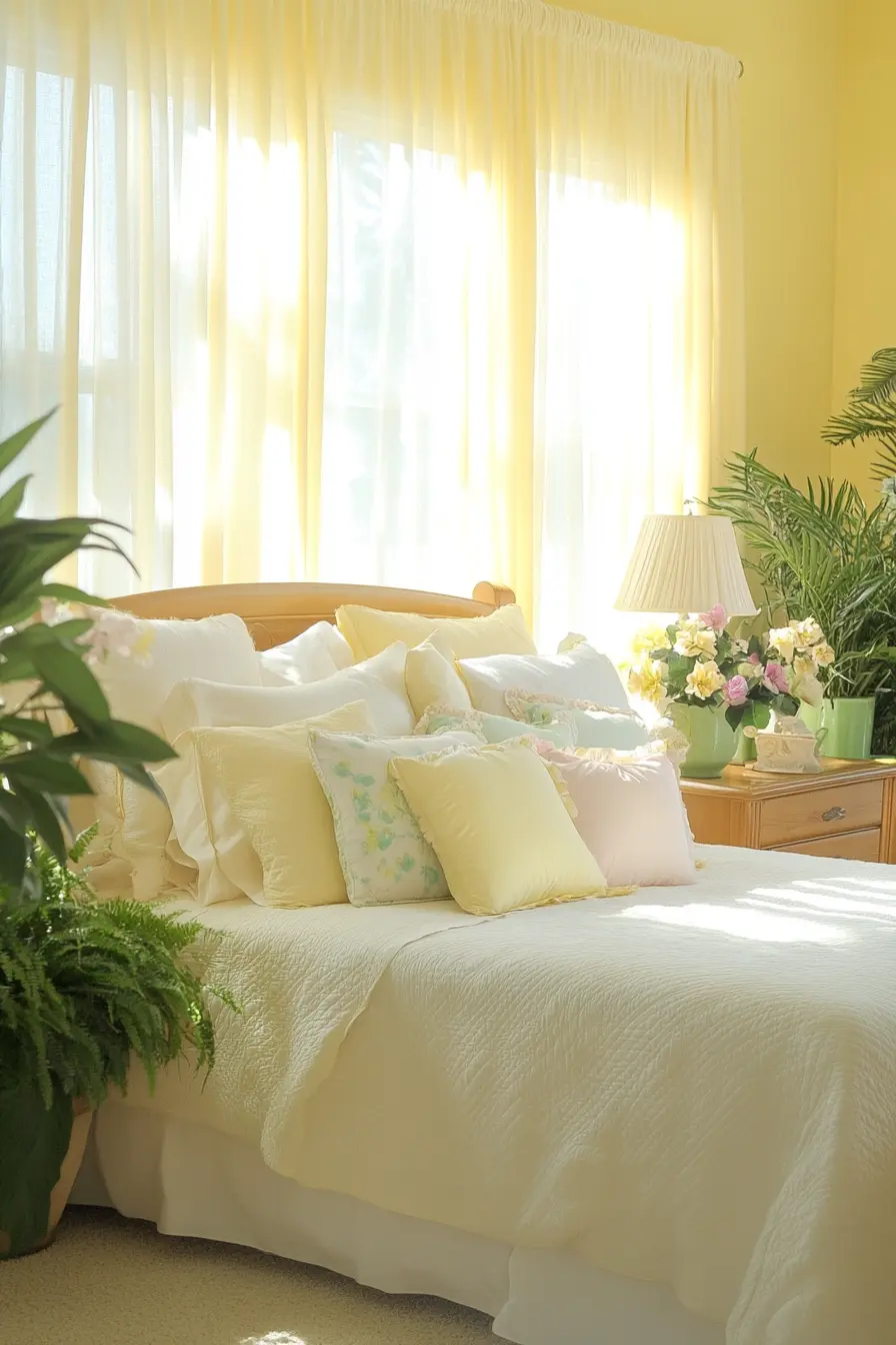 Embrace Spring Vibes Butter Yellow Bedroom Decor Ideas