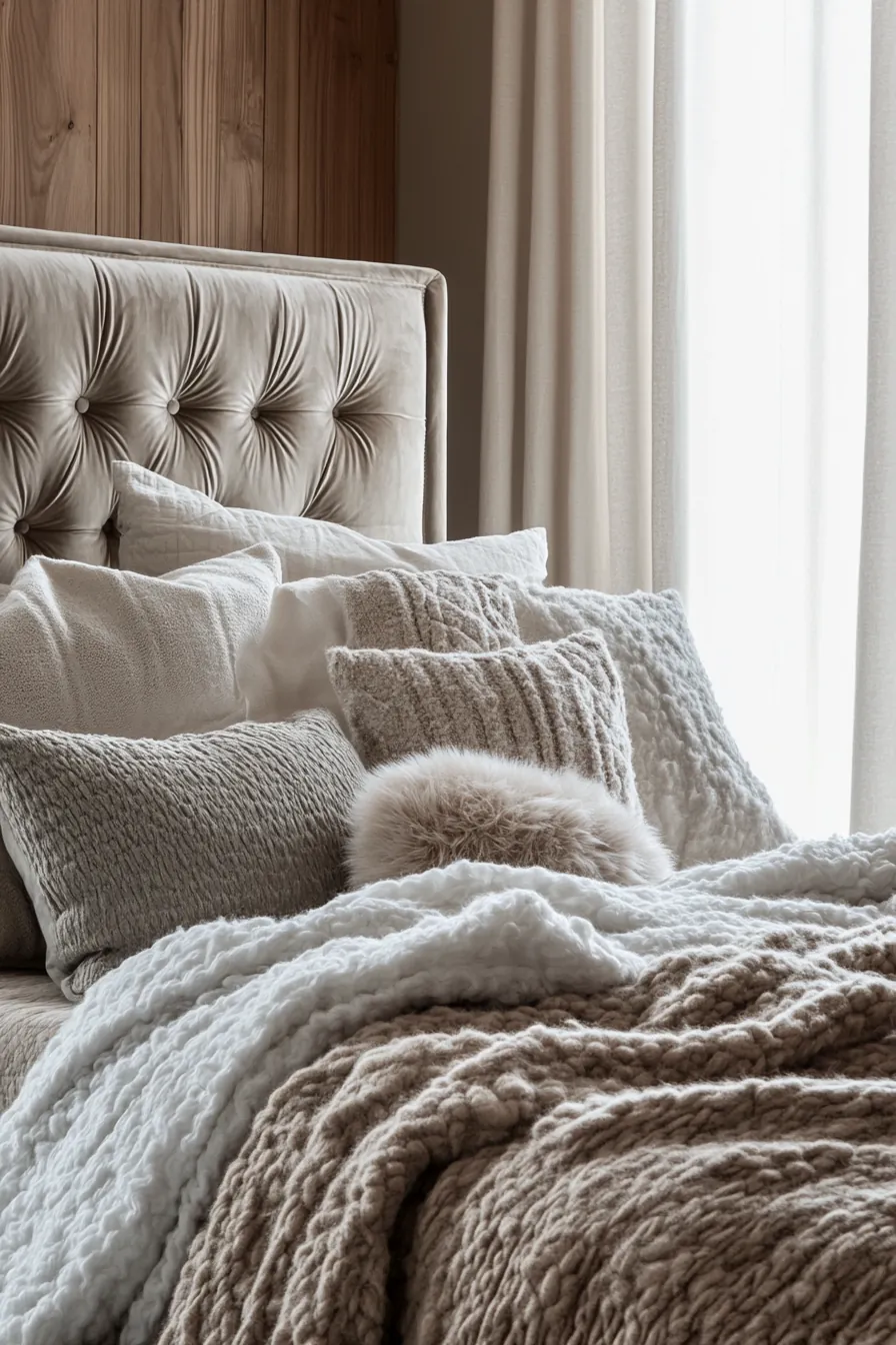 Embrace Warmth and Texture with Soft Fabrics for Winter Bedroom Styling