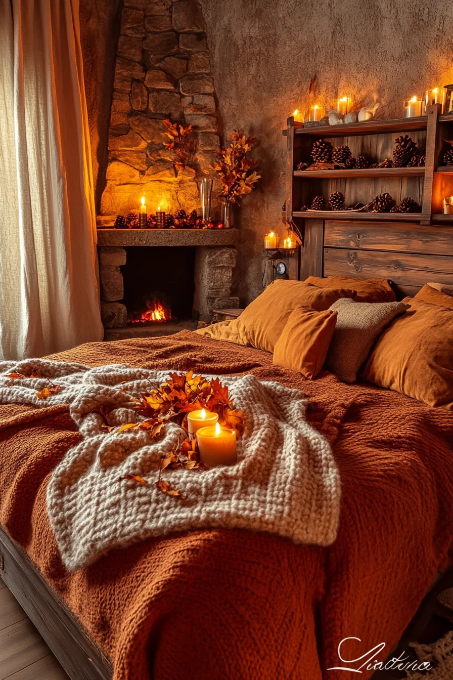 Embrace the Autumn Cozy Rustic Bedroom Aesthetic with Natural