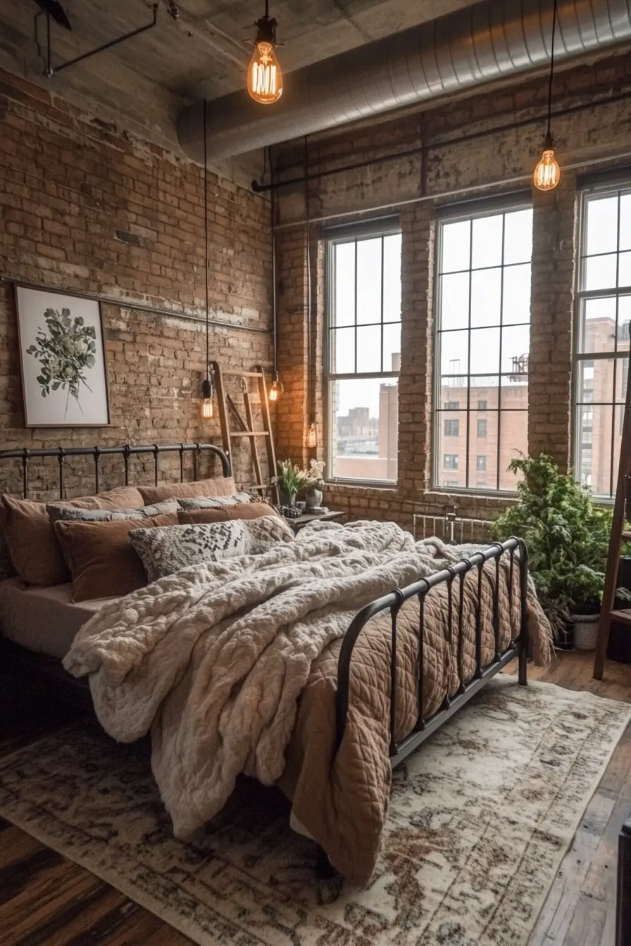 Embrace the Raw Appeal of Industrial Loft Bedroom Designs