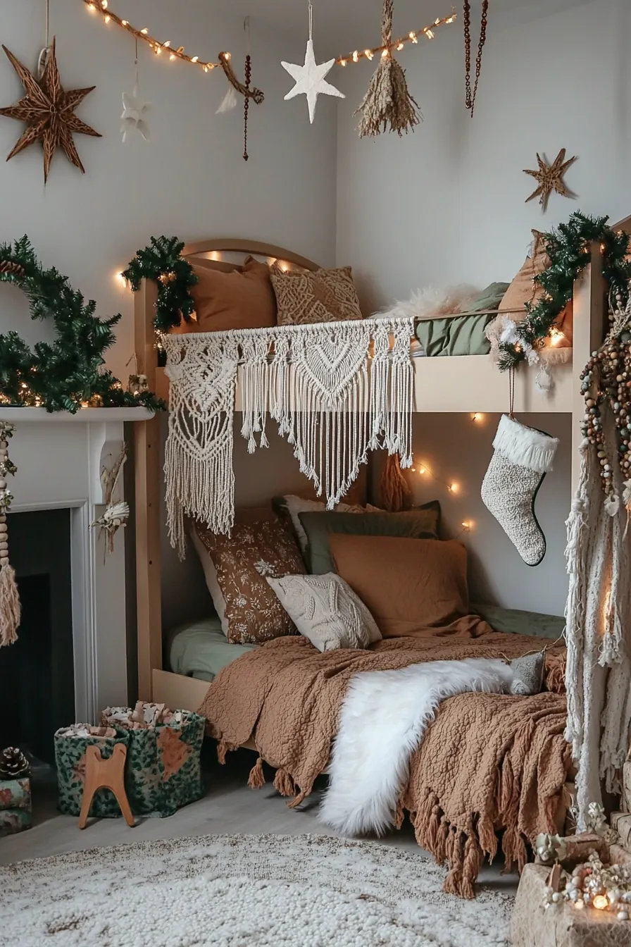 Enchanting Boho Christmas Kids Bedroom Styling Inspirations
