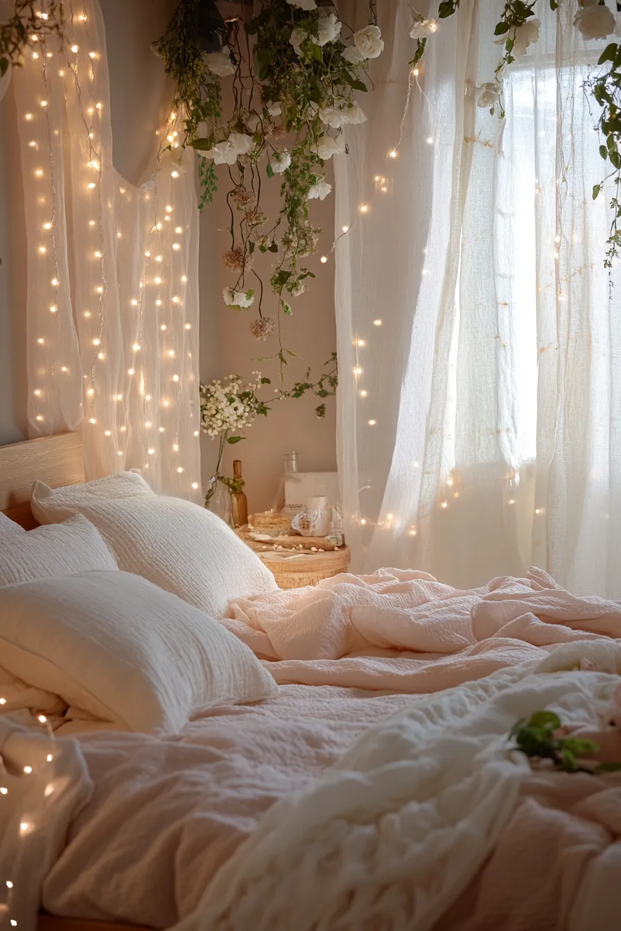 Enchanting Summer Bedroom Fairy Lights Inspiration to Refresh Your Decor