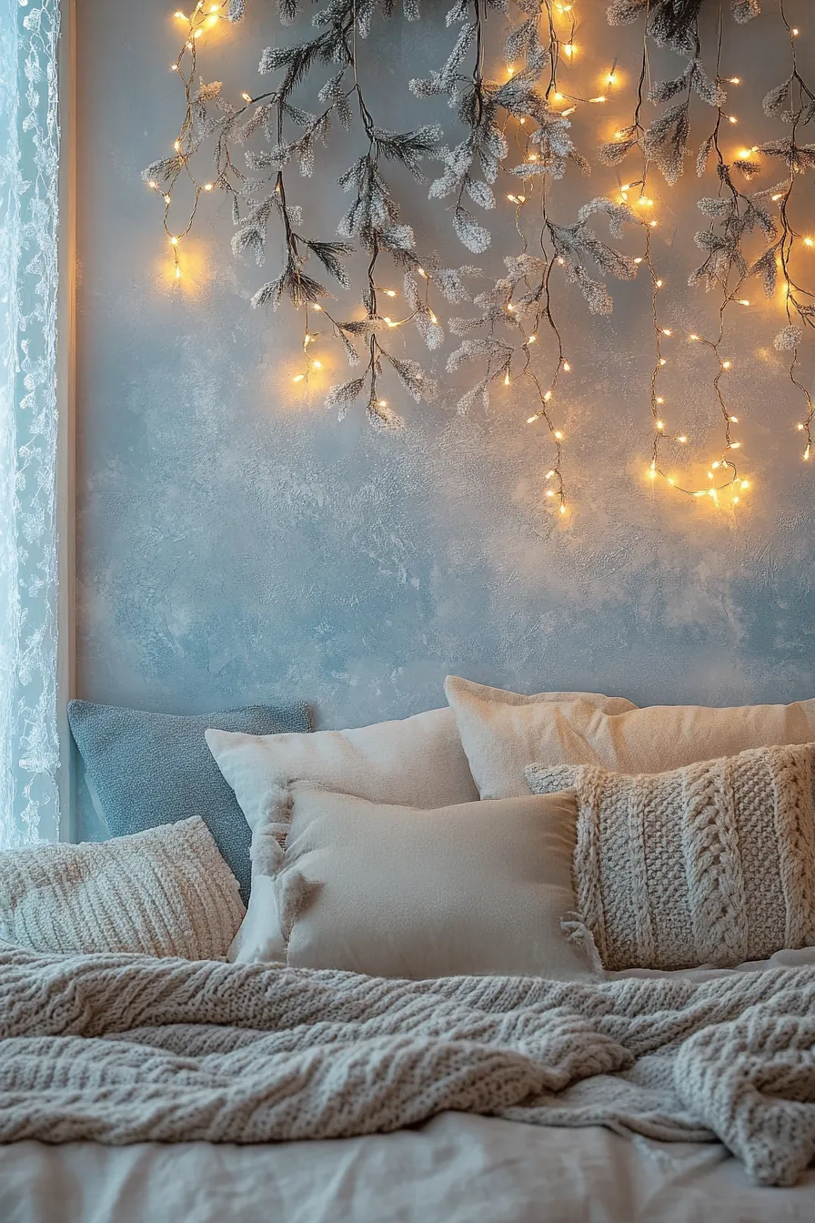 Enchanting Winter Holiday Bedroom Feature Decor for a Festive Ambiance