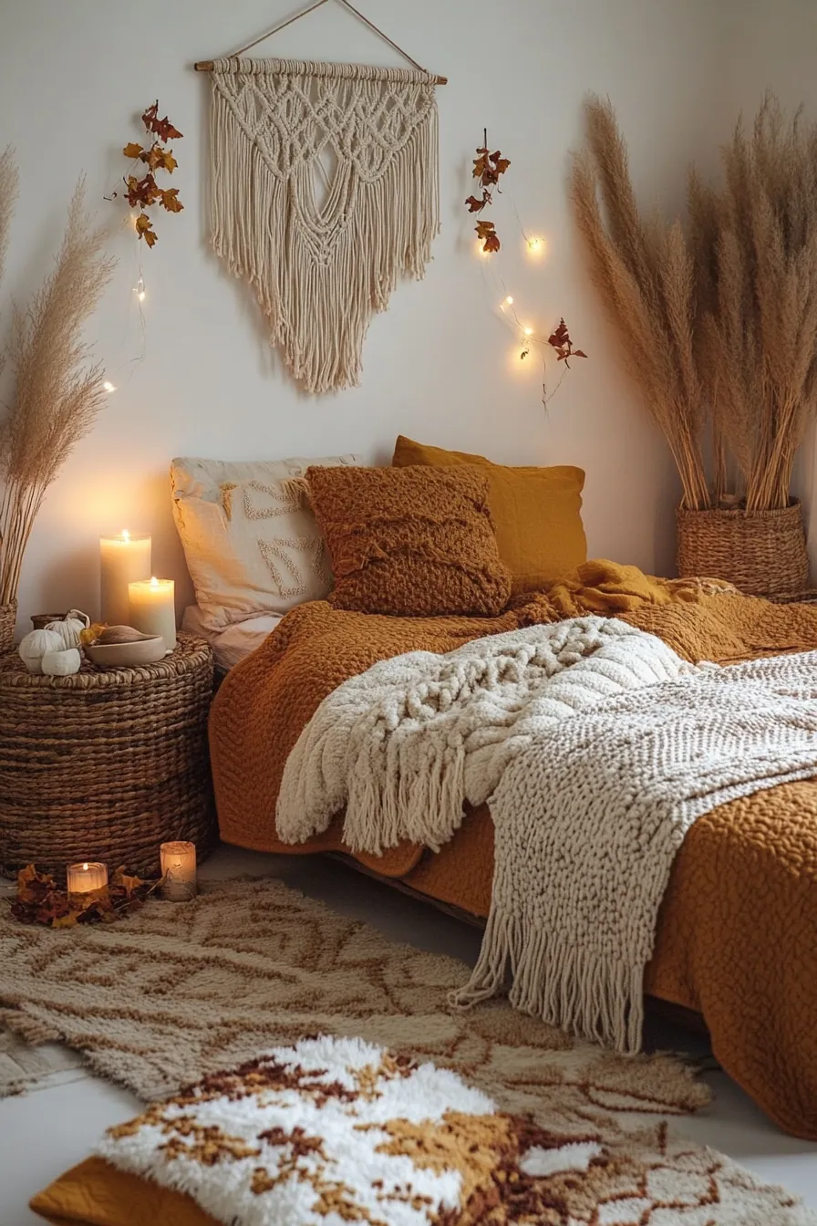 Enchanting autumn boho bedroom style inspiration and decor tips