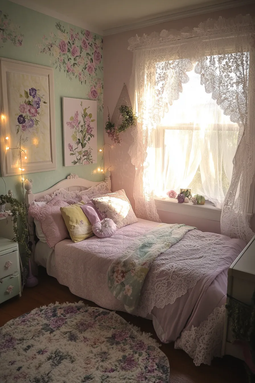 Enchanting pastel spring girls bedroom inspiration for cozy comfort