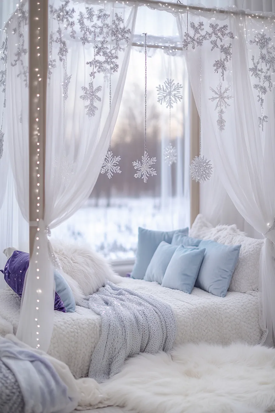 Enchanting winter themed canopy beds for girls dreamy bedroom decor