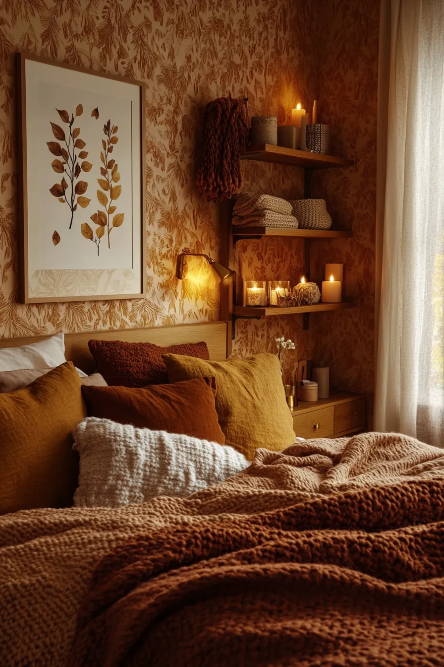 Enhance Your Space with Warm Autumn Bedroom Wall Decor