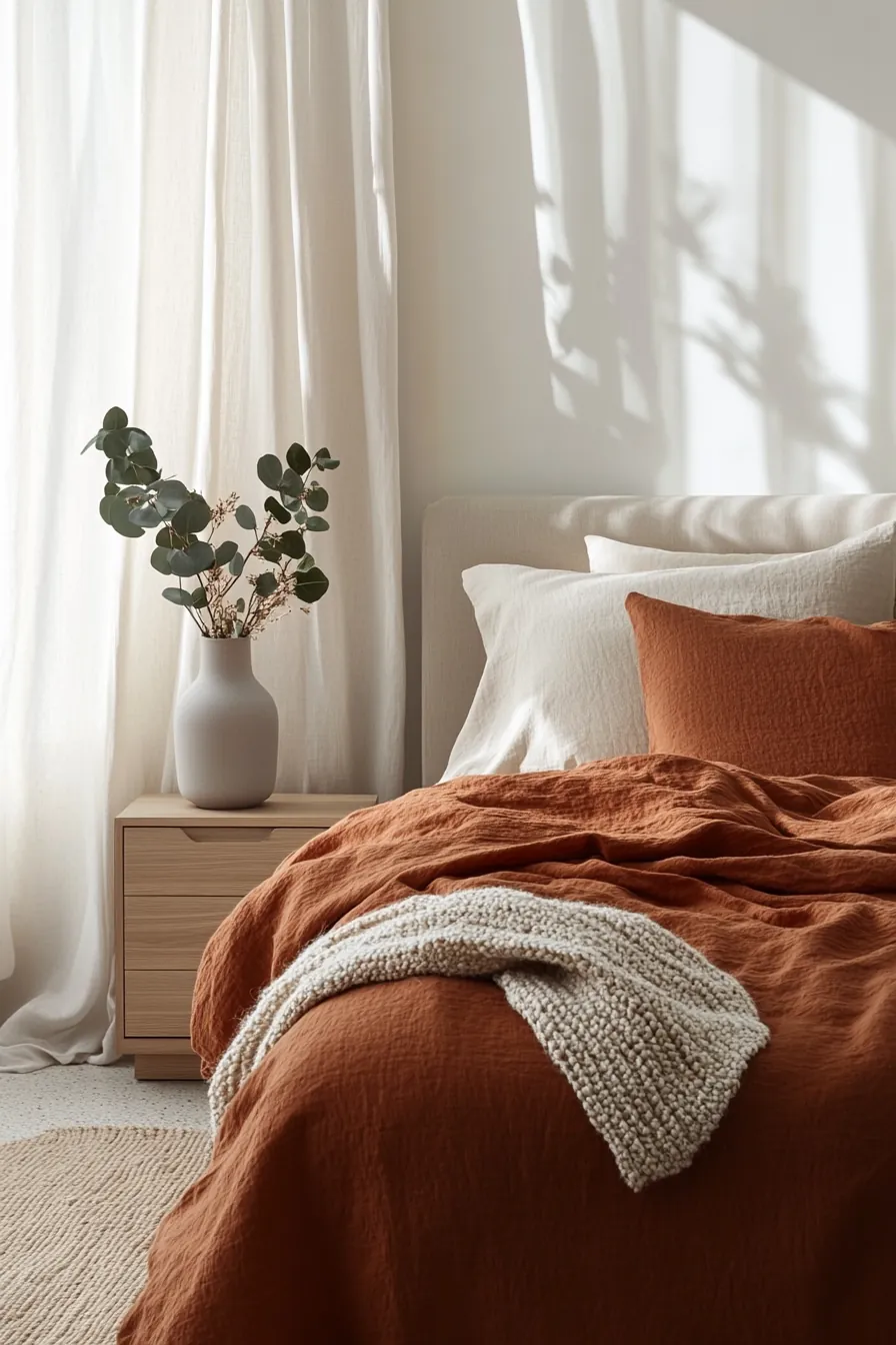 Explore Serene Elegance in Minimalist Fall Color Palette Bedroom Decor