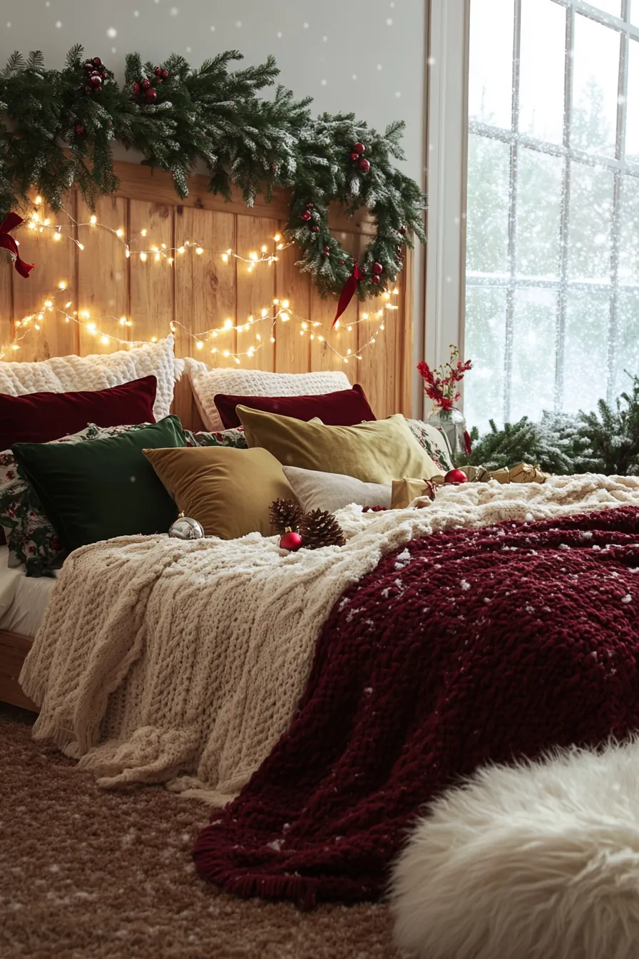 Festive holiday bedroom decorating ideas for a magical season